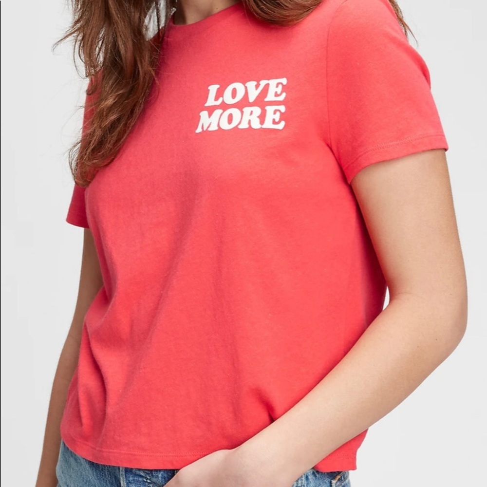 GAP Rose Bush Pink Cropped Graphic Tee - Size: M - Picture 2 of 6